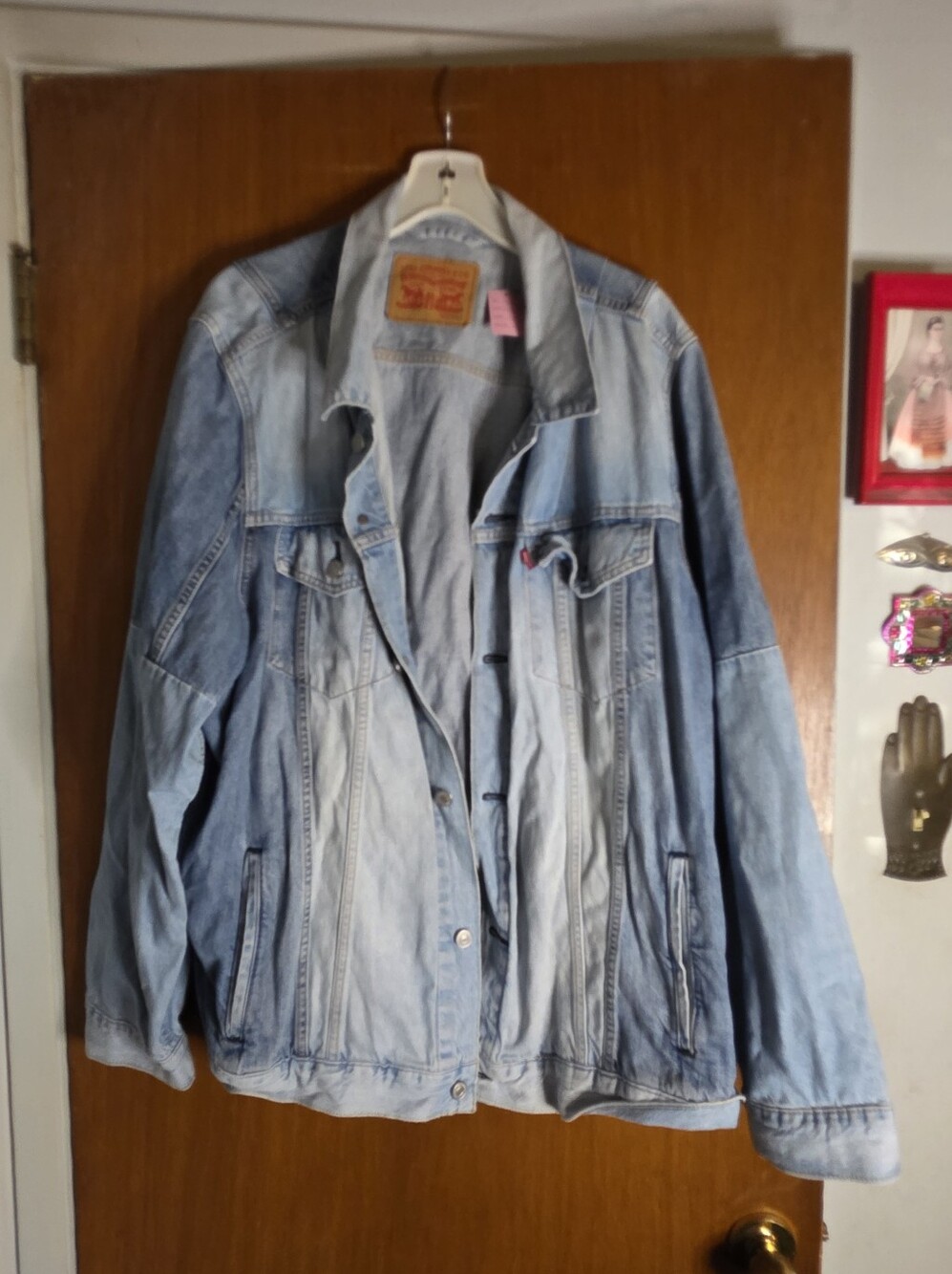 Levi's Light Wash Trucker Denim Jacket Men's 4XL 2016 Button Front Oversized